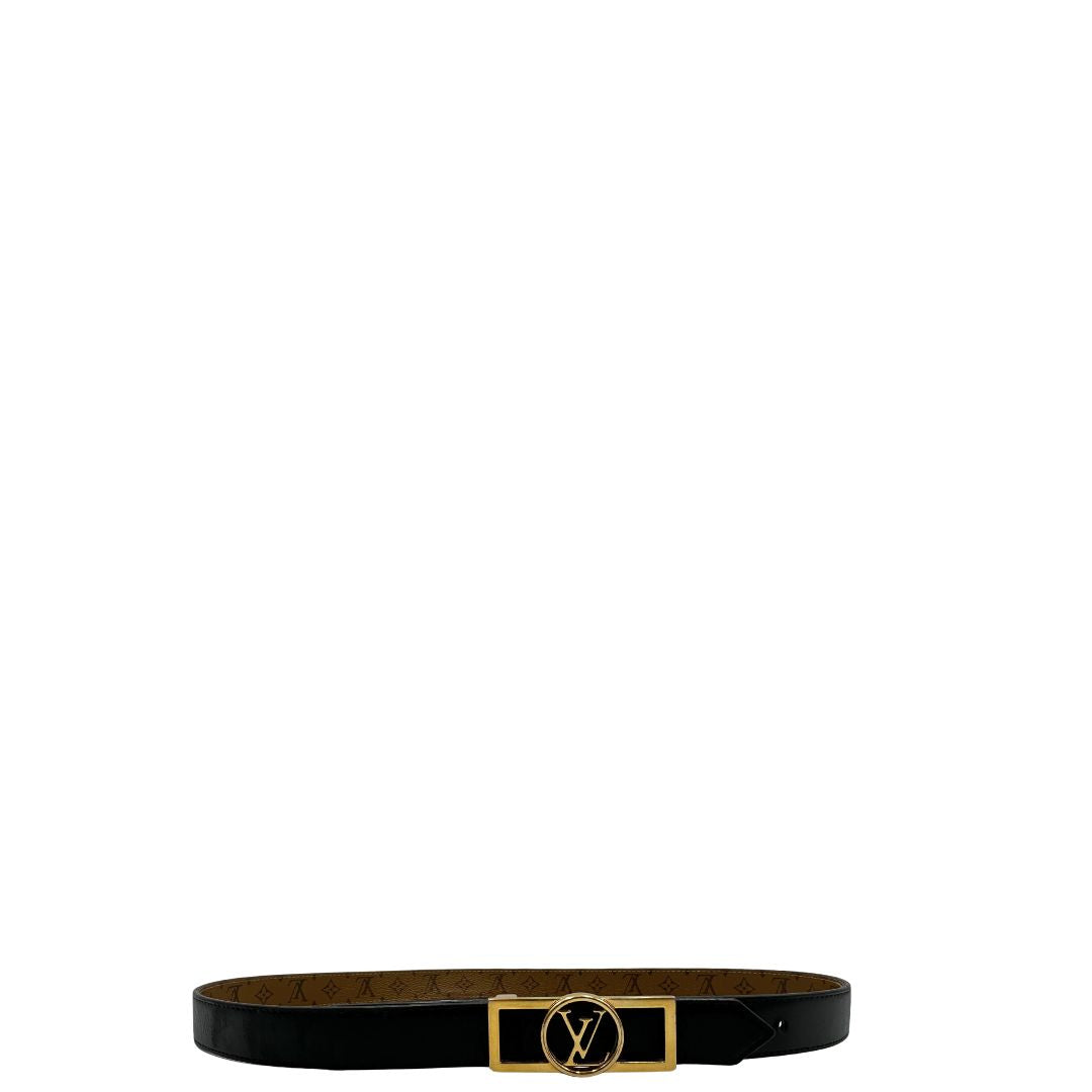 Cintura Dauphine LV in canvas monogram marrone reversibile. Originale, usata, di lusso, in ottime condizioni.