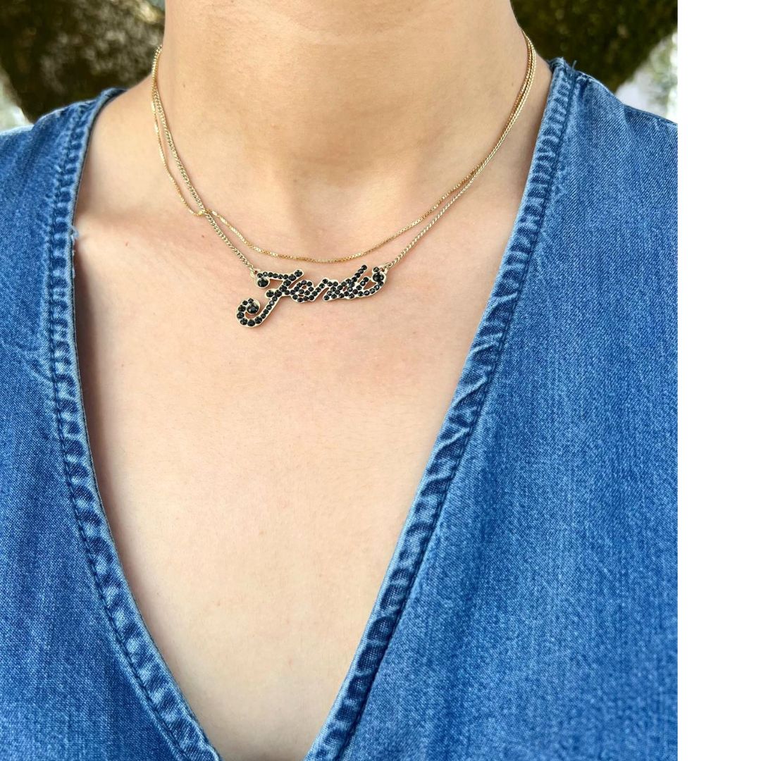 Collana Fendi strass