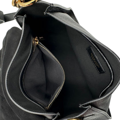 Interno tasca, Borsa Tod's in pelle martellata nera con hardware dorato, indossabile a tracolla. Originale, usata, di lusso, in ottime condizioni.