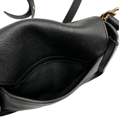 Tasca esterna, Borsa Tod's in pelle martellata nera con hardware dorato, indossabile a tracolla. Originale, usata, di lusso, in ottime condizioni.