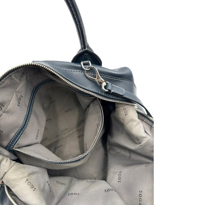 Borsa Tod's in pelle blu petrolio indossabile a tracolla, a spalla o a mano, di lusso, originale, ottime condizioni, usata.