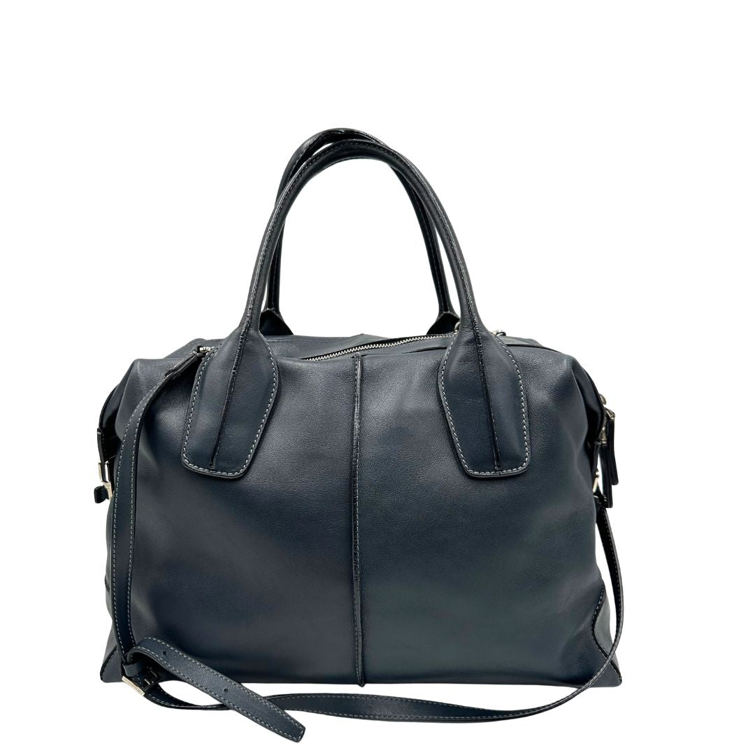 Borsa Tod's in pelle blu petrolio indossabile a tracolla, a spalla o a mano, di lusso, originale, ottime condizioni, usata.