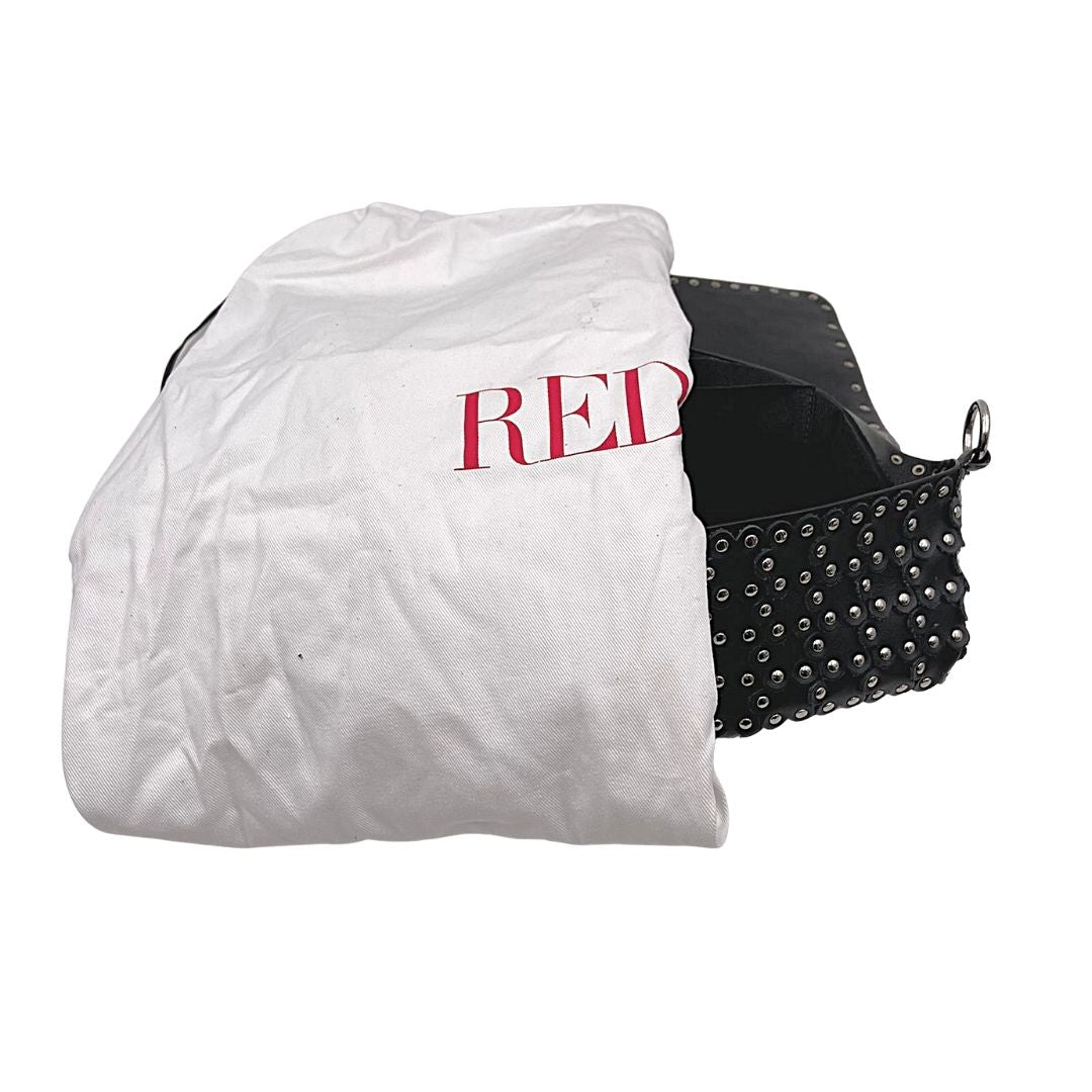Foto borsa a spalla Red Valentino bianco nero con borchie. Borse di lusso, di marca usate.
