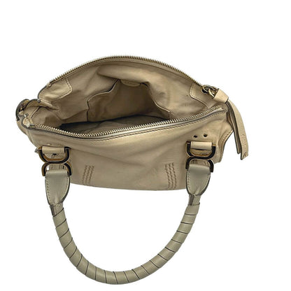 Foto borsa a spalla Chloé Marcié in pelle beige. Borse di marca usate.