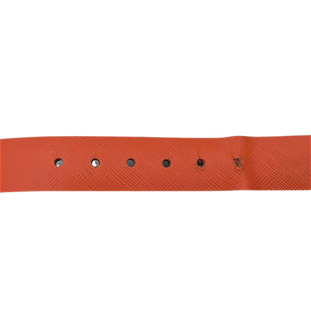 Cintura Salvatore Ferragamo in pelle saffiano arancione. Accessori di marca usati.