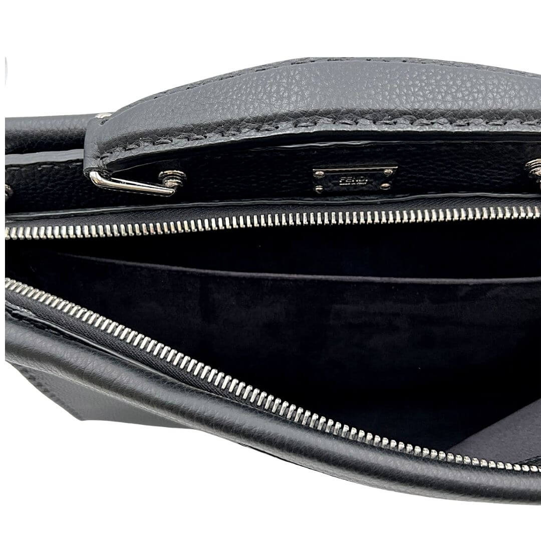 Foto borsa con tracolla Fendi peekaboo fit in cuoio romano nero. Borse di marca usate