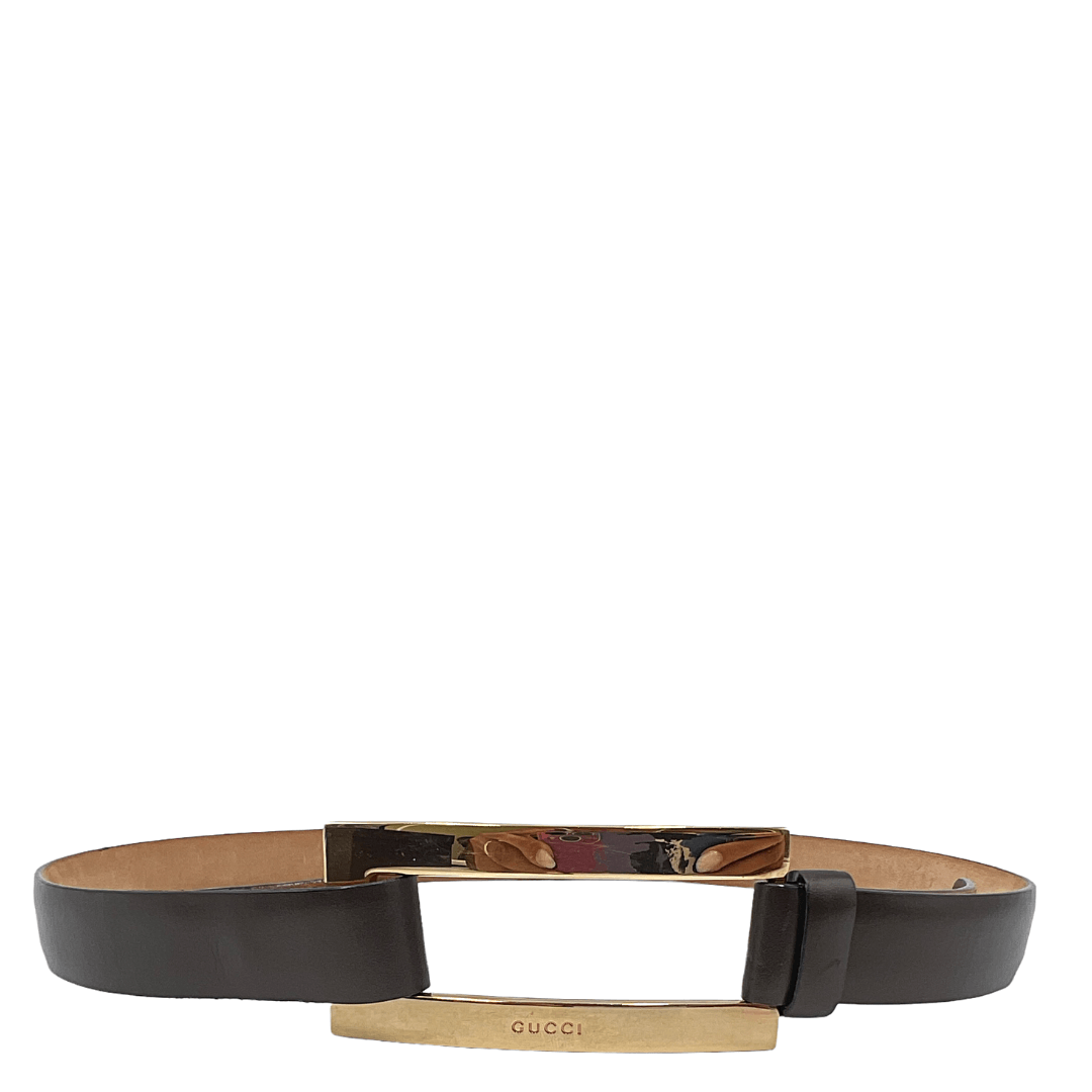 Gucci rectangular buckle belt