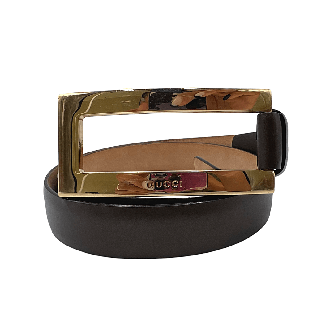 Cintura Gucci fibbia rettangolare Tg 36 Vivo Vintage