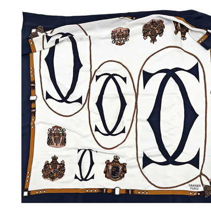Foto foulard Cartier in seta multicolore logato. Accessori di marca usati