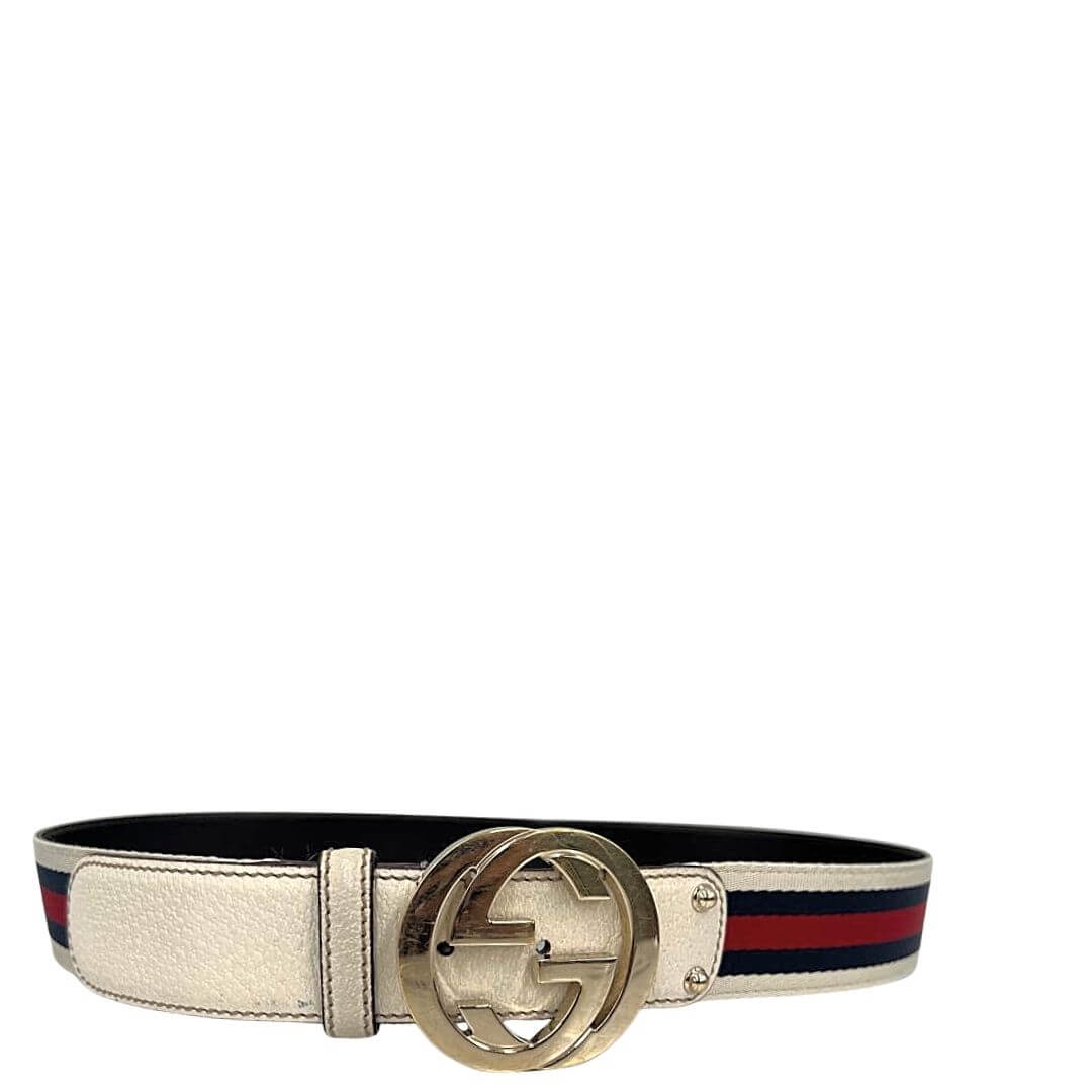 Foto cintura Gucci bianca con Web. Accessori di marca usati