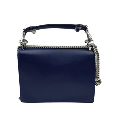 Foto borsa con tracolla Fendi Kan in pelle blu e borchie maxi. Borse di marca usate