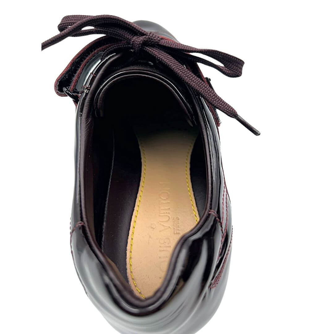 Foto scarpe louis vuitton in pelle verniciata bordeuax-. Scarpe di lusso usate