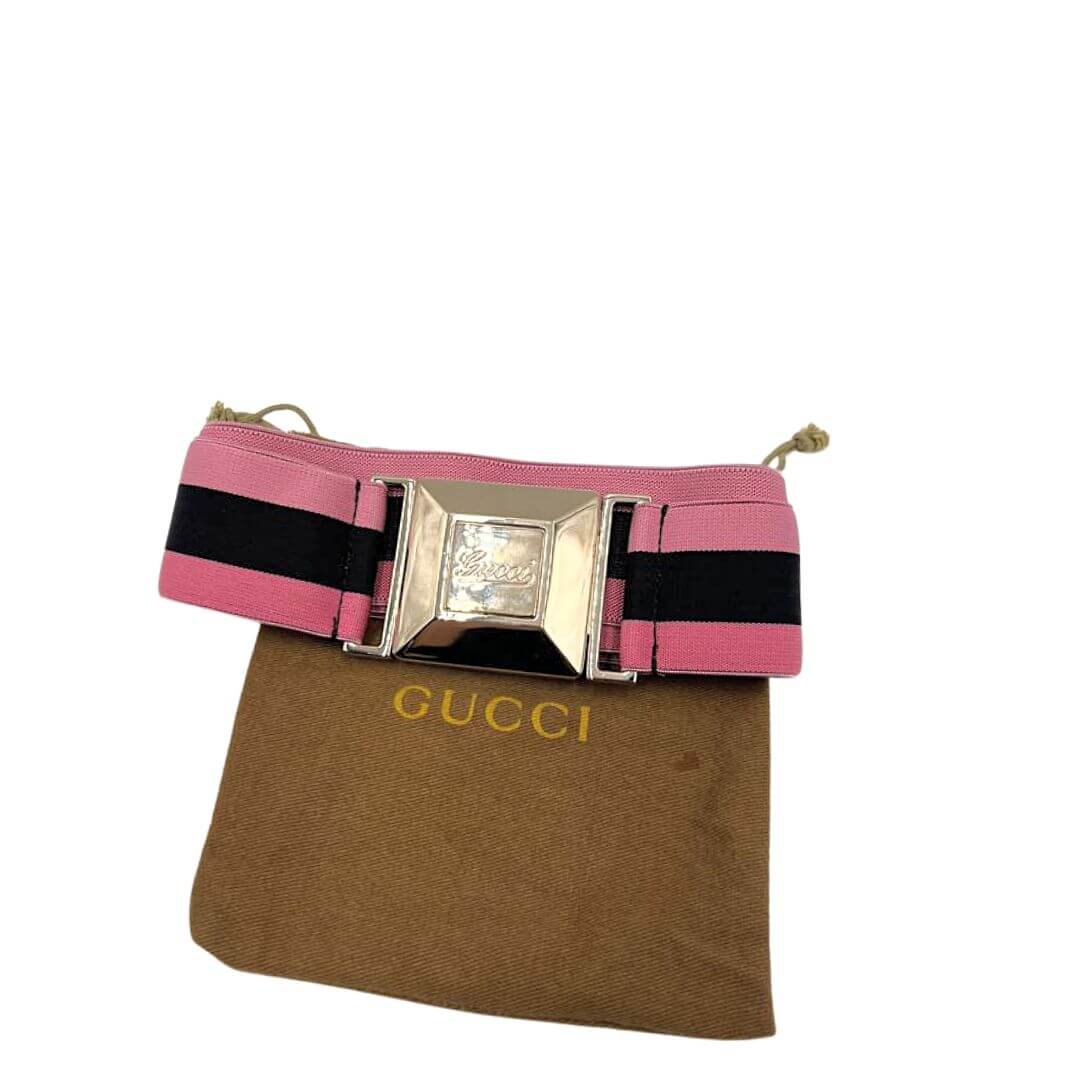 Foto cintura Gucci web elasticizzata per cappoti e per abiti. Accessori di marca usati
