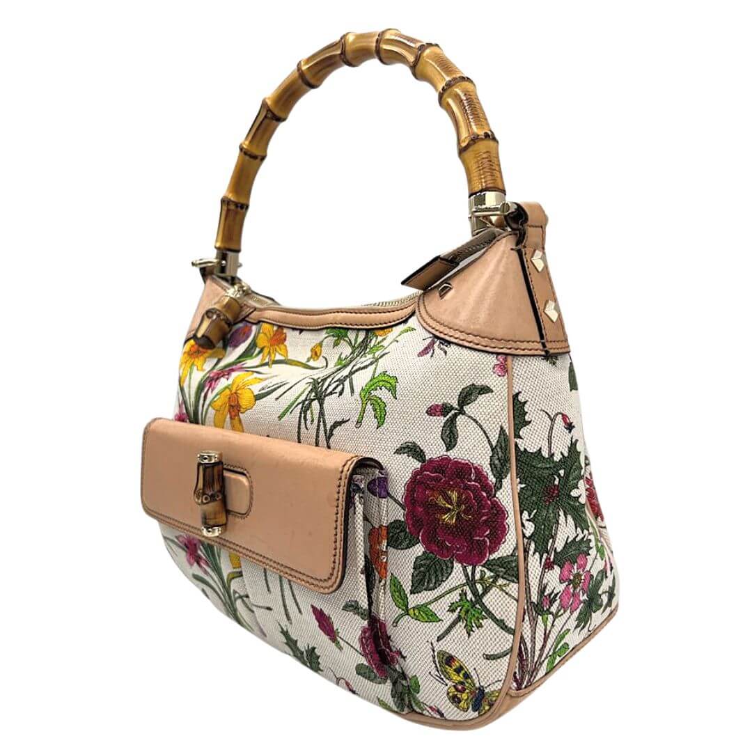 Gucci flora bamboo online bag