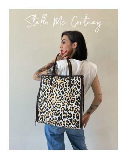 Stella McCartney shopper in animalier canvas