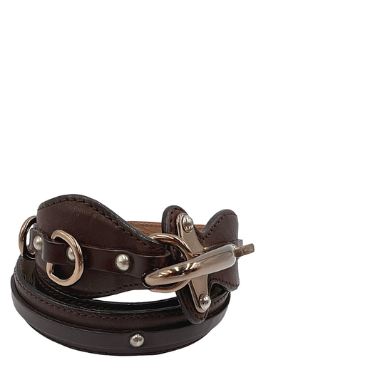 Brown leather Fay belt